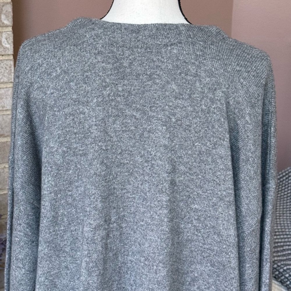 MADEWELL V-Neck Cardigan Sweater Merino Wool Blend  - Gray - Picture 6 of 10